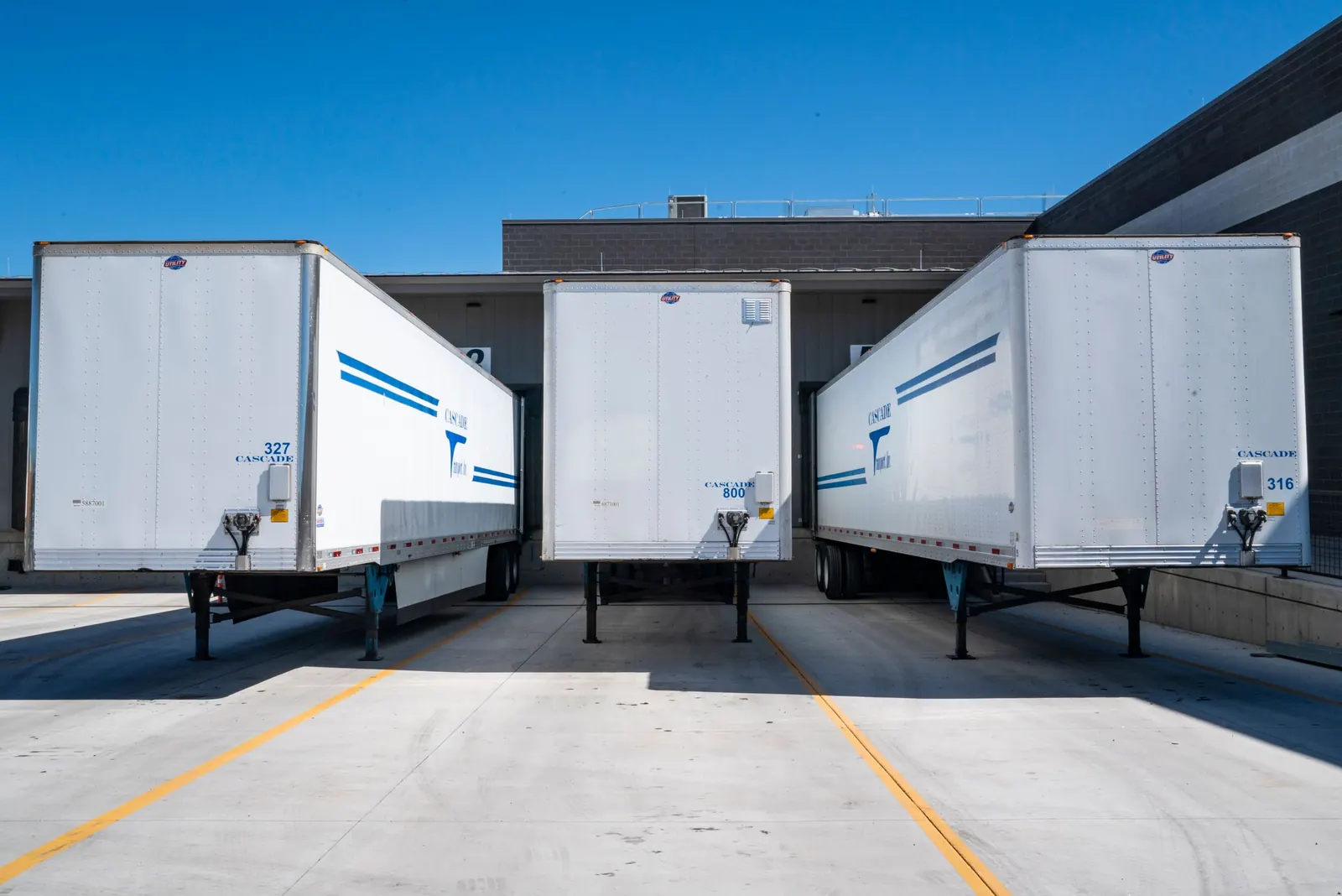 Trailers parked in a yard