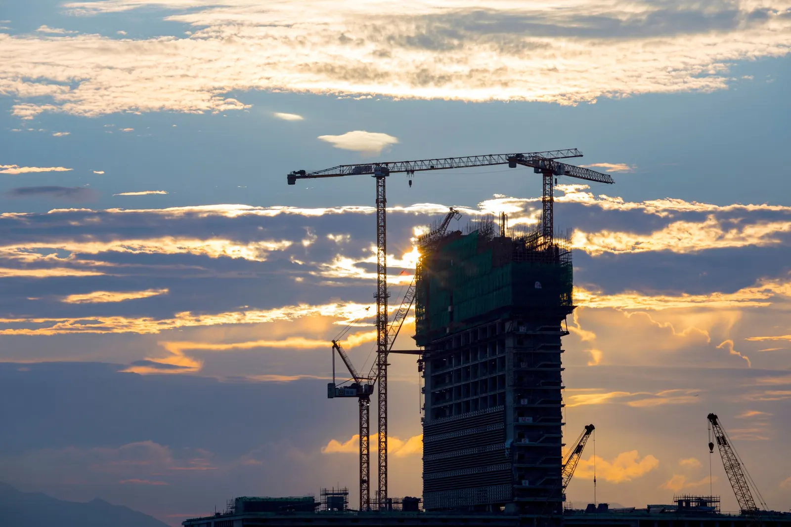 Cranes over a building site