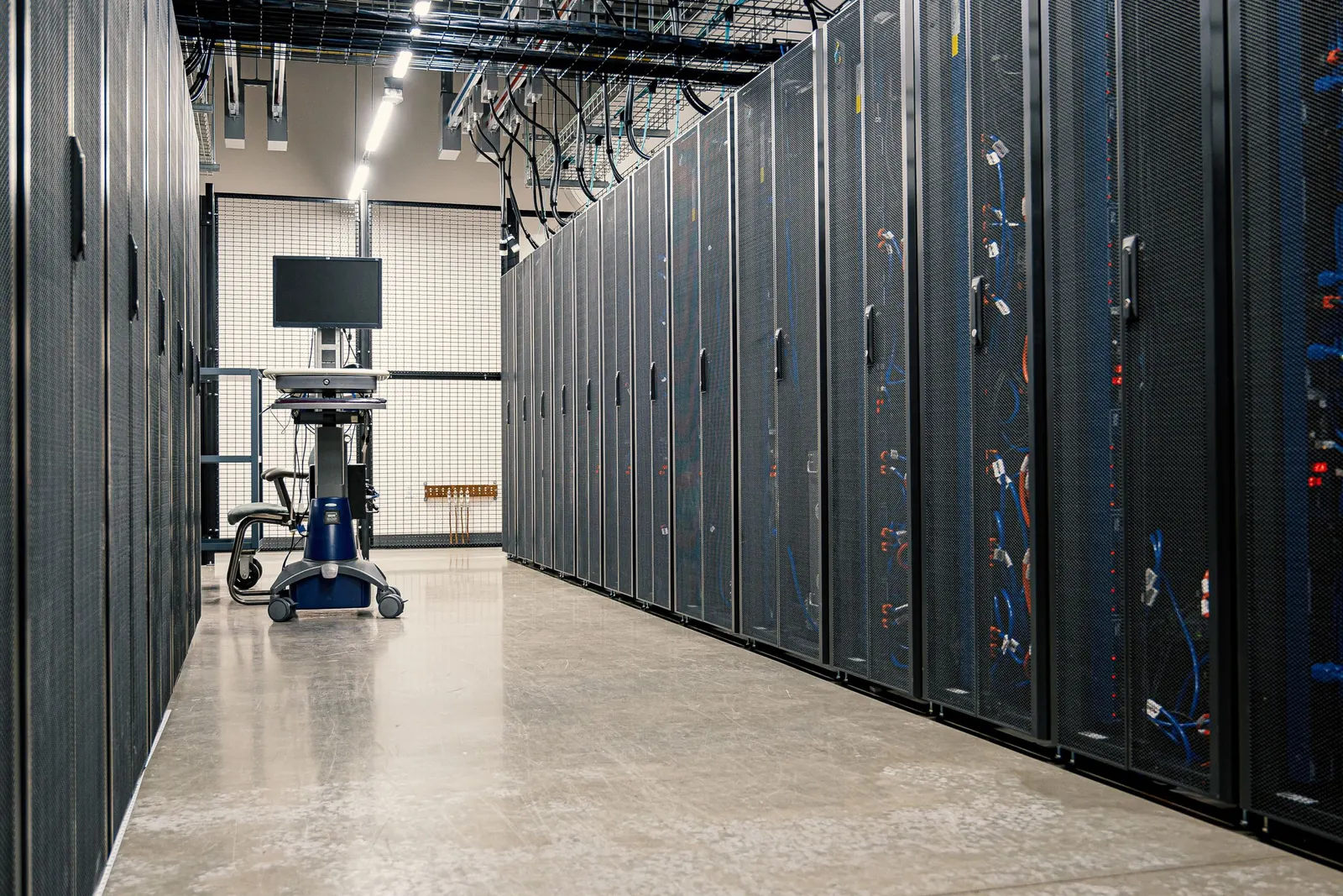 A data centre aisle
